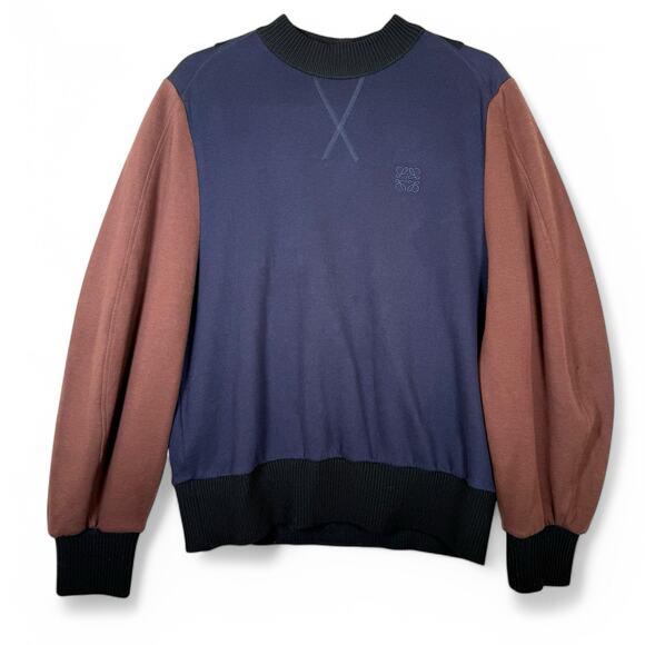 LOEWE Circular Sleeve Sweatshirt Colorblock women’s small blue brown